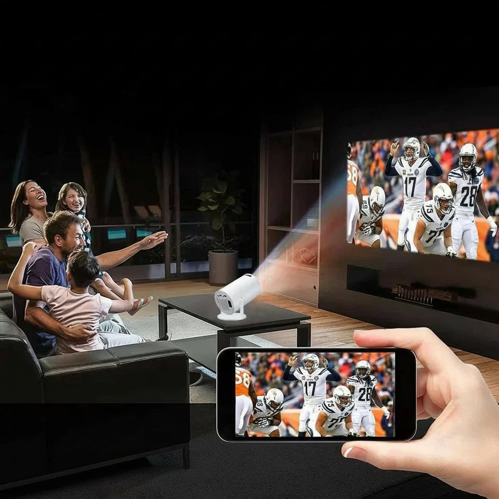 Salange P300 Mini Portable Projector - 4K 8K Video Decoding, 720P HD, Android 11, Wi-Fi, BT 5.1